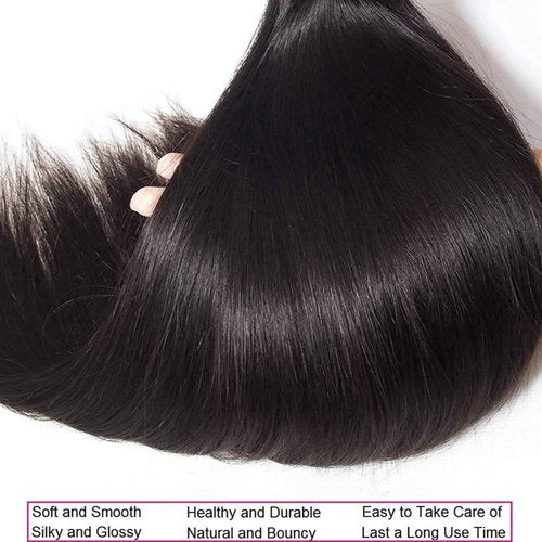 Straight Bundles Human Hair 16 18 20 Inch 300g/pack Brazilian Human Hair Bundles for Black Women Double Weft Natural Color
