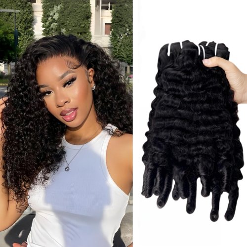Burmese Curly Bundles Human Hair 12 14 16 Inch 12A Grade 100% Unprocessed Brazilian Virgin Hair Weave with Spriral End 3c4a Quick Weave Real Human Hair Natural Black Hair Extensions