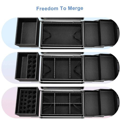 Stagiant Rolling Makeup Train Case Cosmetology Case on Wheels Travel Cosmetic Suitcase Trolley Makeup Luggage Storage Box 4 Tray with Lock Middle Layer Salon Nail Tech Cart Traveling Tattoo Case Pink