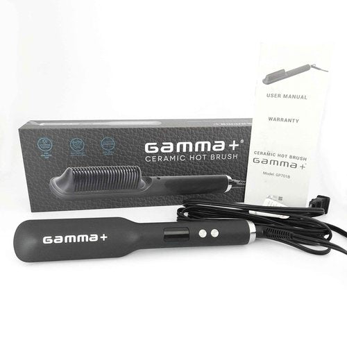 GAMMA+ Ceramic Hot Brush with Cool Touch Technology Reduces Frizz, Static, and Straightens Hair