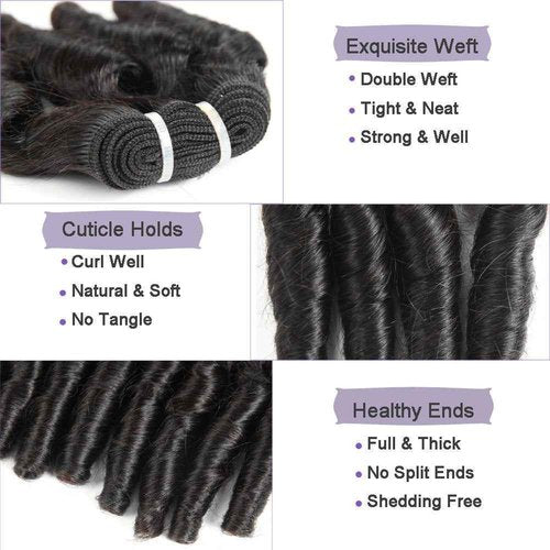 Molefi Brazilian Funmi Hair 3 Bundles burmese curly bundles human hair Short Curly Weave 9A Unprocessed Brazilian Human Hair Extensions 100g/pc Full Head Natural Color (12" 12" 12")