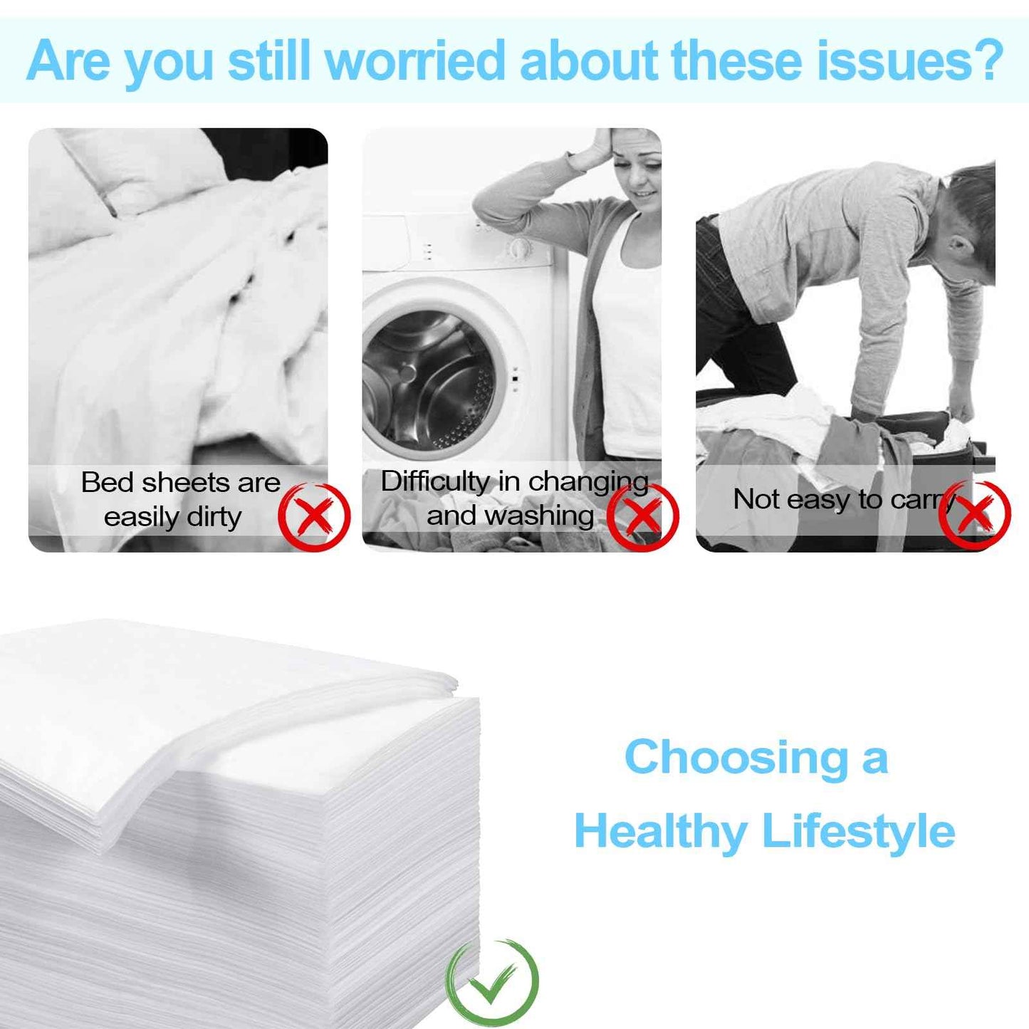 200pcs Massage Table Sheets 31''x71'' Disposable Bed Sheets Non-Woven Fabric Bed Covers for SPA Tattoo Massage Table(White)