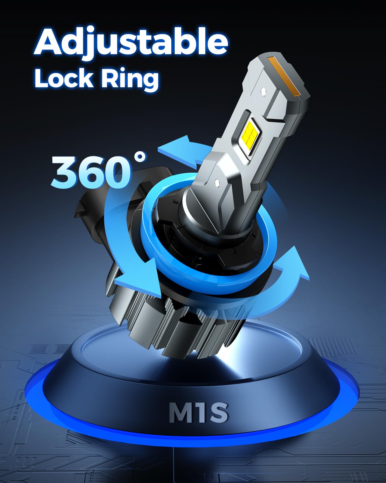 Marsauto M1S H11/H8/H9 Bulbs or H11 Fog, 30000LM Super Bright, Real 1:1 Design H11 Fog Light, No Fan No Noise H9 Bulb, 6000K Cool White H8 Light, 3min Plug and Play, IP68, Pack of 2