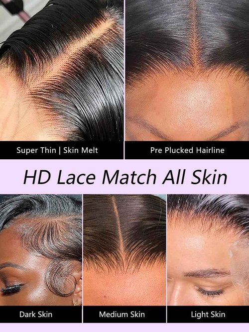 Tahikie Glueless Wigs Human Hair Pre Plucked Pre Cut 220% Density 16 Inch 5x5 HD Lace Closure Wigs Human Hair Body Wave Lace Front Wigs for Beginners Ready to Go Wig Natural Color