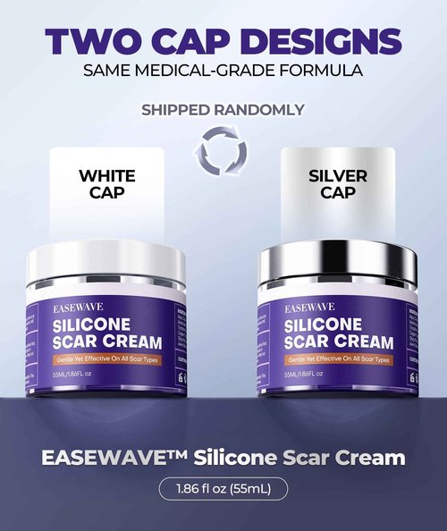 Silicone Scar Cream with 6.7% Active Ingredients, Scar Gel Visible in 2 Weeks, Moisturizing Scar Removal Clinically Show for Surgical, C-Section, Keloid, Acne & Burn Scars, Stretch Mark Cream(55ML)