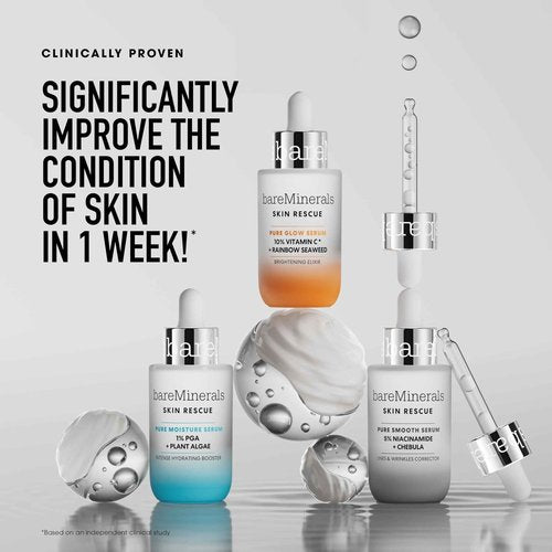 bareMinerals Skin Rescue Pure Smooth Face Serum, Formulated with 5% Niacinamide + Chebula, Smoothes Fine Lines + Wrinkles, Sensitive Skin Safe