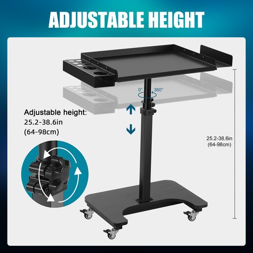 POARMEEY Tattoo Workstation Premium Tattoo Tray Essential for Professional Tattoo Artists, Sturdy and Durable, Rolling Tray with Wheels