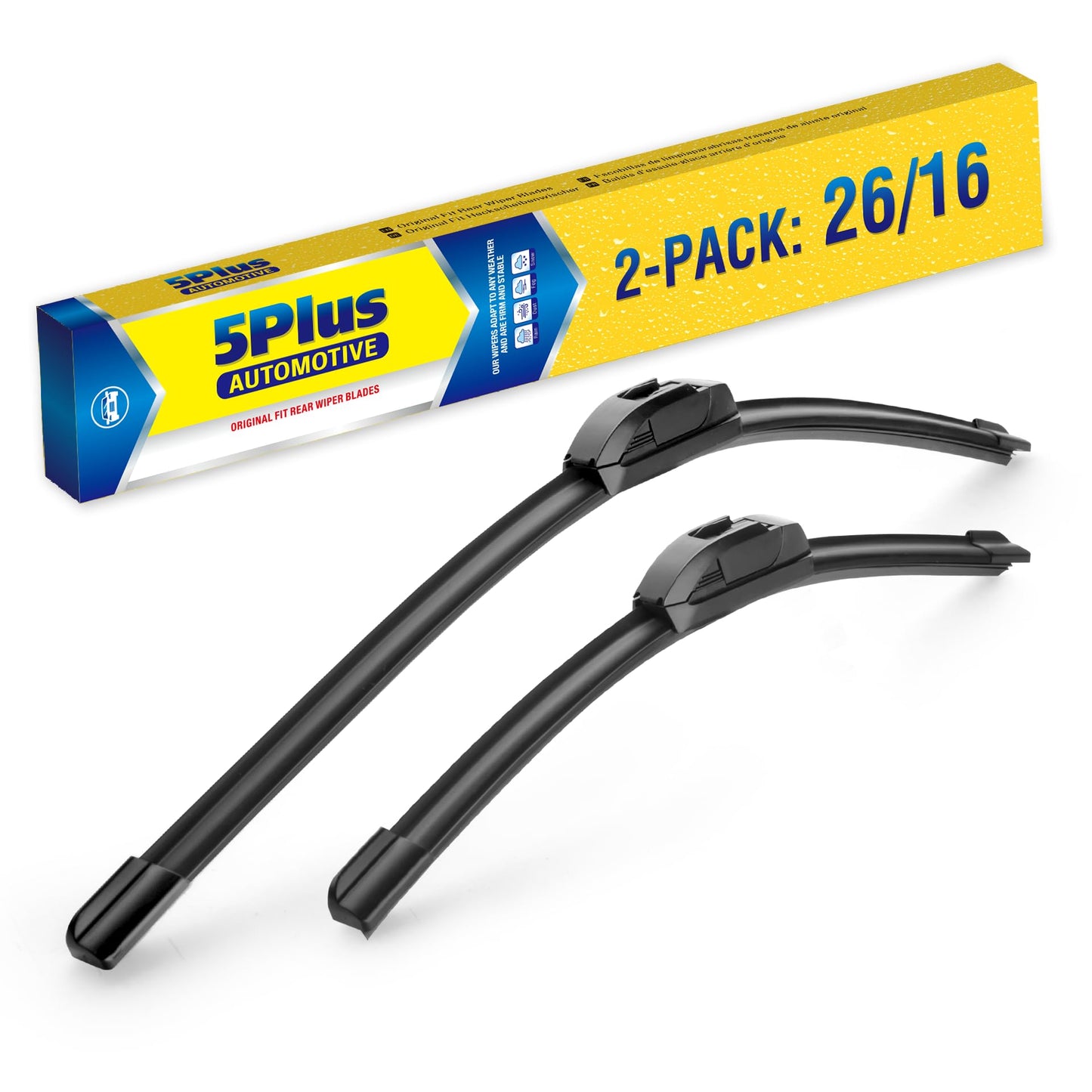 5 PLUS Replacement For TOYOTA RAV4 2024-2013,Corolla 2018-2009 Venza 2024-2021 Wiper Blades 26" + 16" Premium All-Season Windshield Wiper Blades for Original Equipment Replacement (Set of 2)