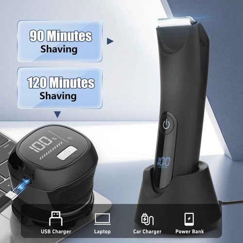 SUNNOW Body Hair Trimmer & Head Shavers for Bald Men, Ball Pubic Hair Trimmer, Head Electric Shavers Razor Kit, Ball Body Groomer for Bikini/Groin/Grooming