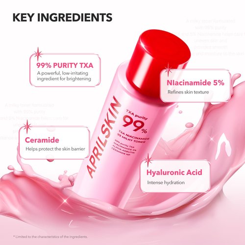 APRILSKIN TXA Pink Skincare Full Set: Bubble Gum Deep Cleanser, Toning Shot Spicule Facial Serum, Pink Milky Toner, Overnight Wrapping Mask and Capsule Gel Mask | Stocking Stuffers for Teen Girls