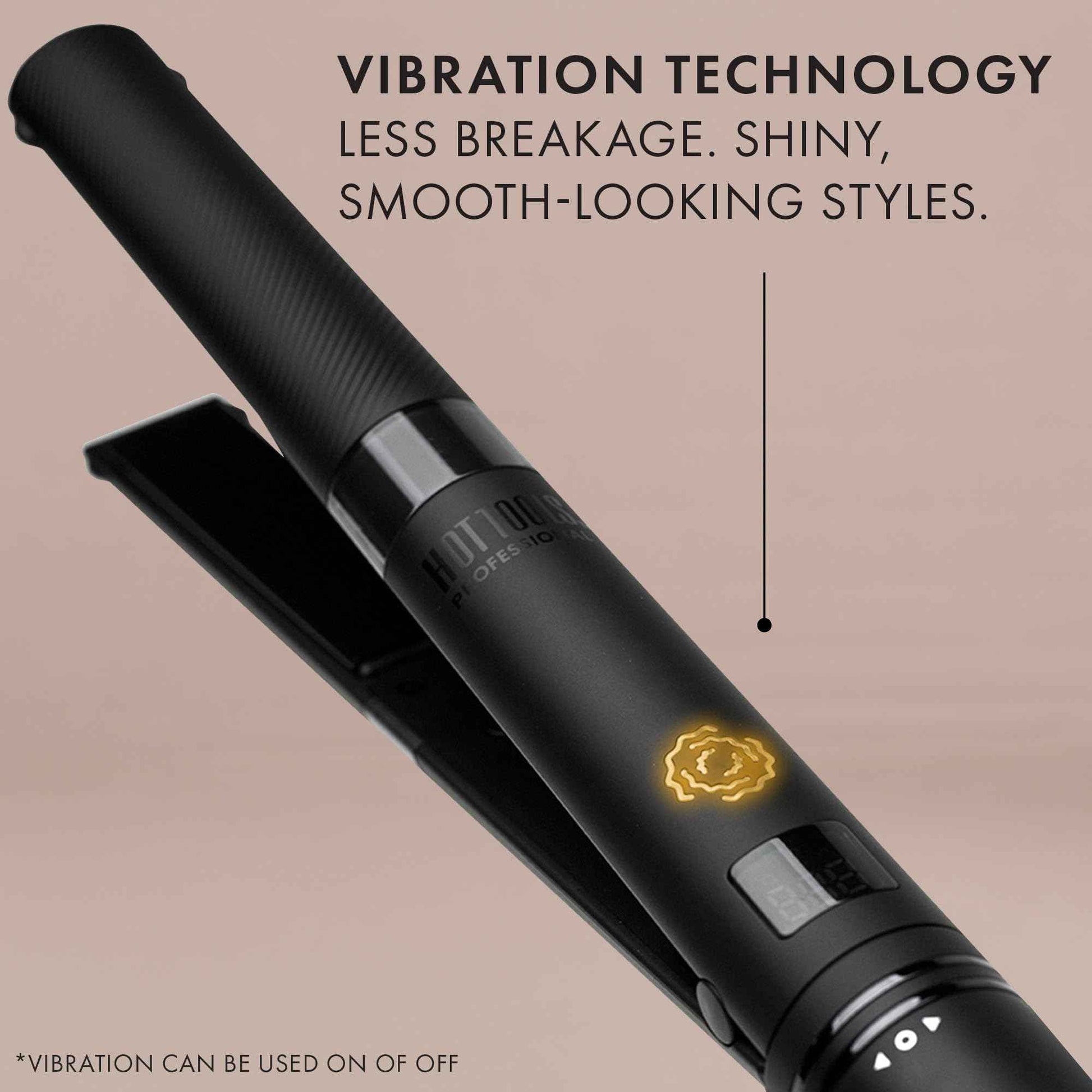 HOT TOOLS Pro Artist SmoothWave Vibrating Flat Iron | Hair Straightener for Ultra Sleek Hairstyles, Turn on Vibration Technology for Super Smooth Results
