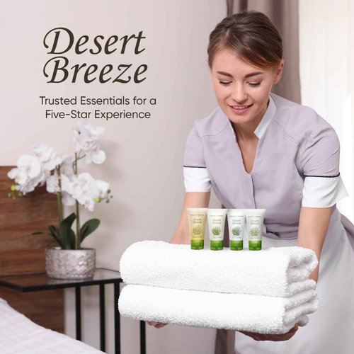 Desert Breeze Hotel Soaps & Toiletries Bulk Set | 1-Shoppe Amenities Kit | 1oz Shampoo & Conditioner, Body Wash, Lotion | Travel Size | 80 Pieces