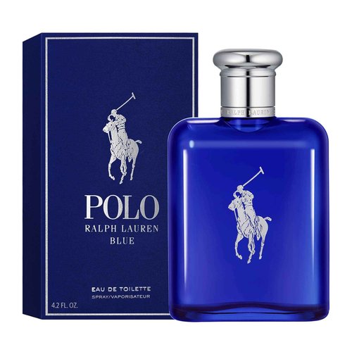 RALPH LAUREN FRAGRANCES Polo Blue - Eau de Toilette - Men's Cologne - Aquatic & Fresh - With Citrus, Sage, and Suede - Medium Intensity - 4.2 Fl Oz