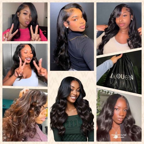 Wequeen 16A Body Wave Human Hair Bundles 16 18 20 Inch 100% Unprocessed Brazilian Virgin Hair Quick Weave Bundles Human Hair Extensions Real Human Hair, Natural Black