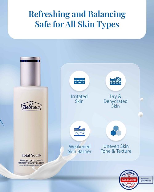 Dr. Belmeur Total Youth Biome (Skincare Set, 12.2fl oz) - Premium Total Age-Defying Toner + Emulsion Set for Wrinkles, Elasticity, Hydration & Skin Tone. Korean Skin Care by LG Beauty. Collagen,