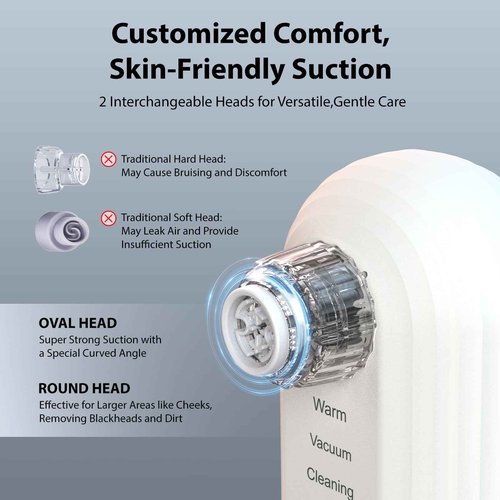 Hydrapore Blackhead Remover Pore Vacuum, 5 in 1 Blackhead Remover Tools with Hot & Cold Compress, Blackhead Extractor with 2 Suckers 3 Suction Power, Face Vacuum Pore Cleanser for Women & Men