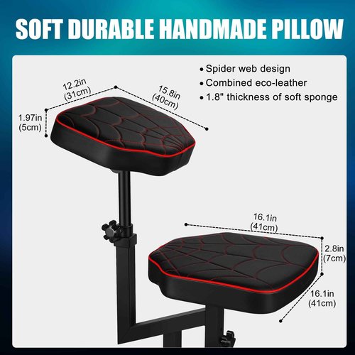 Poarmeey Professional Tattoo Chair with Adjustable Armrest with 360 Degree Silent Universal Casters, Tattoo Arm Rest with Thicken Sponge Pad