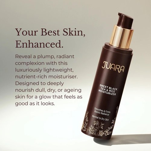 Juara Sweet Black Tea and Rice Moisturizer | Hydrating Face Lotion | Plumping Hyaluronic Acid | Dull, Dry Skin Therapy | Moisturizing Treatment | Paraben and Sulfate Free | 100% Vegetarian | 1.7 oz