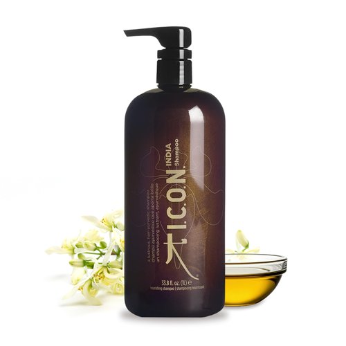 I.C.O.N. India Shampoo, Moisturizing & Revitalizing Natural Shampoo for All Hair Types, Enhances Volume, Adds Softness and Shine, Professional Salon Quality Product, 33.8 oz
