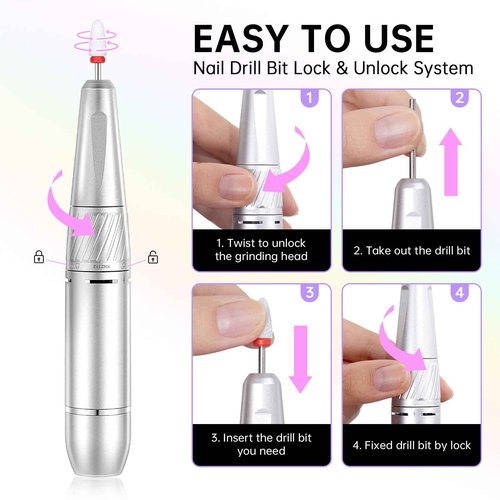 CHRISTINE SHELLY Rechargeable UV LED Nail Lamp & Professional Rechargeable Nail Drill Machine, Manicure Pedicure Tool