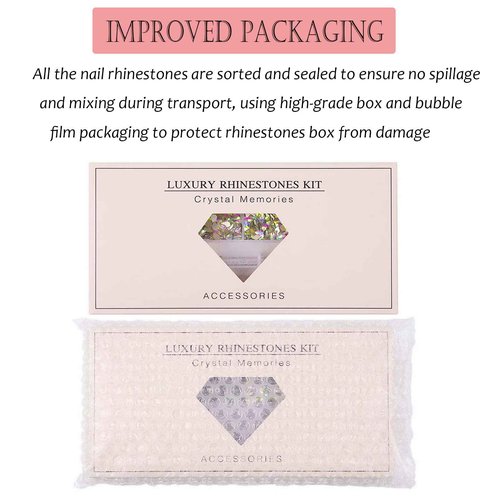 Nail Art Rhinestones, Nail Gems and Rhinestones Kit with Wax Pencil Flatback AB Rhinestones for Nails, Crafts, Makeup, Face, Clothes, Shoes