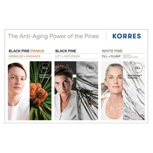 KORRES Black Pine Primus 6x Hyaluronic Complex Serum, Lightweight Wrinkle-Smoothing Water Gel, Vegan Face & Neck Hydration with Pine Bud Extract, 1.01 fl oz, Stocking Stuffer