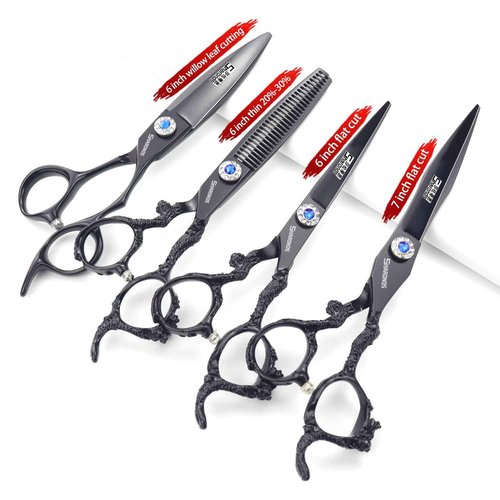 SHARONDS 6/7 inch Professional Hairdressing Scissors Salon Hairdresser Hair Trim and Cut thinning 440c high Hardness Scissors (6+7 inch 4pc)