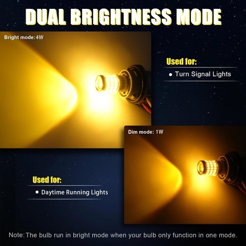 iBrightstar 7443 LED Bulb Amber, 7440 LED Turn Signal Bulbs Super Bright for Blinker Lights and Turn Signal Lights, 2 Pack