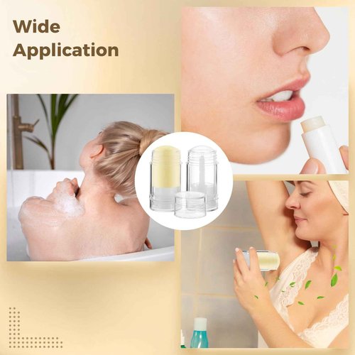 60 PCS Empty Deodorant Containers, 1 oz Twist Up Filling Stick Clear Plastic Containers, 30 ml Deodorant Tubes Empty, Twist-up Clear Tube for DIY Lipstick, Chapstick, Crayons