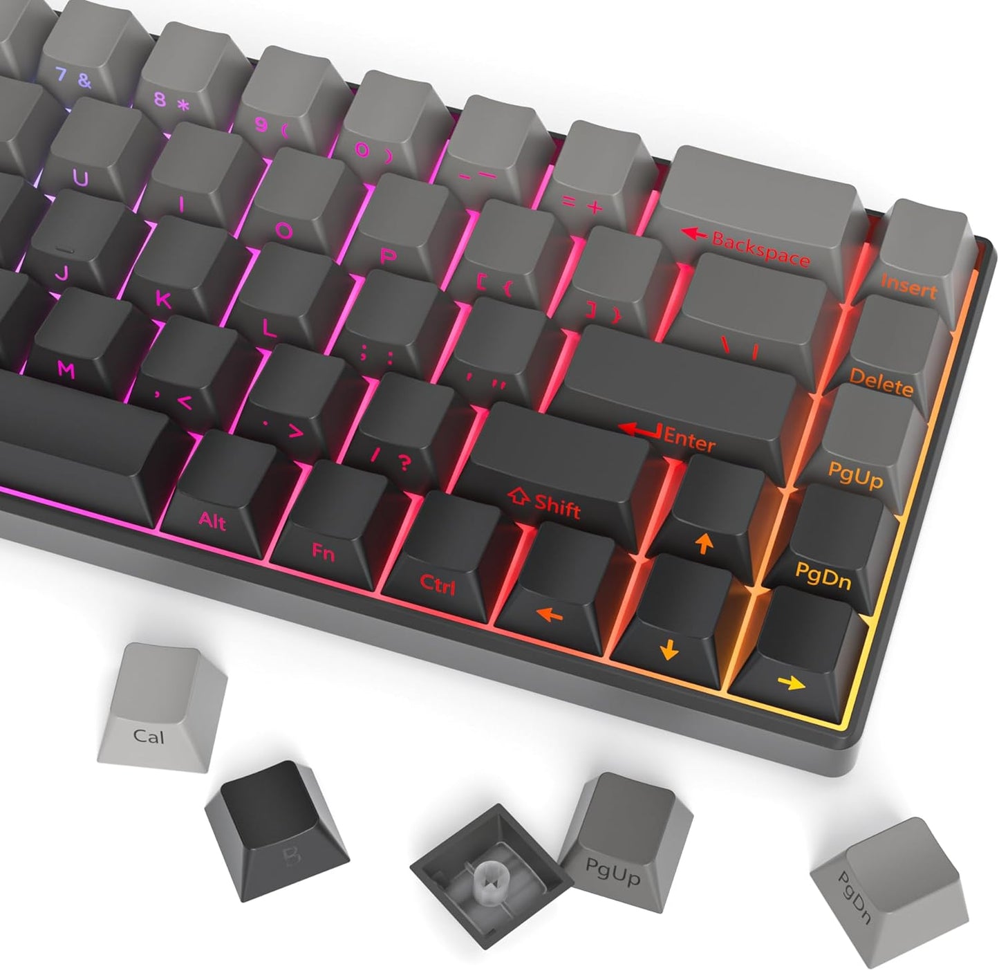 140 Keys Gradient Keycaps Side Printed Keycap Set Cherry Profile PBT Keycaps Double Shot Shine Through Custom Keycaps for Mechanical Gaming Keyboards(Minutest Dust)