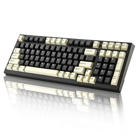 YUNZII YZ98 Gasket Mechanical Keyboard,99 Key Hot Swappable BT5.0/2.4G/USB-C Wireless NKRO 98% 1800 Layout with RGB LED Backlit for Linux/Win/Mac(Milk Switch, Black)