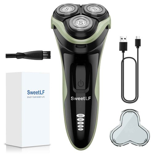 SweetLF Electric Razor for Men with Pop-Up Trimmer, IPX7 Waterproof Electric Shaver, Rechargeable Cordless Shavers for Men, Type-C, 120Mins Runtime, Plug & Play