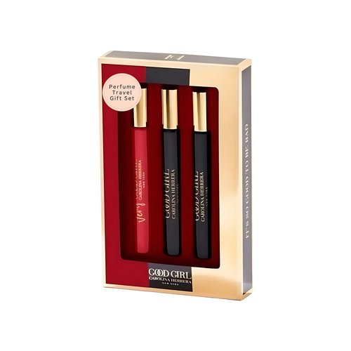 Carolina Herrera Good Girl Perfume For Women Mini EDP Rollerball Gift Set – 3 x 0.34 Ounce