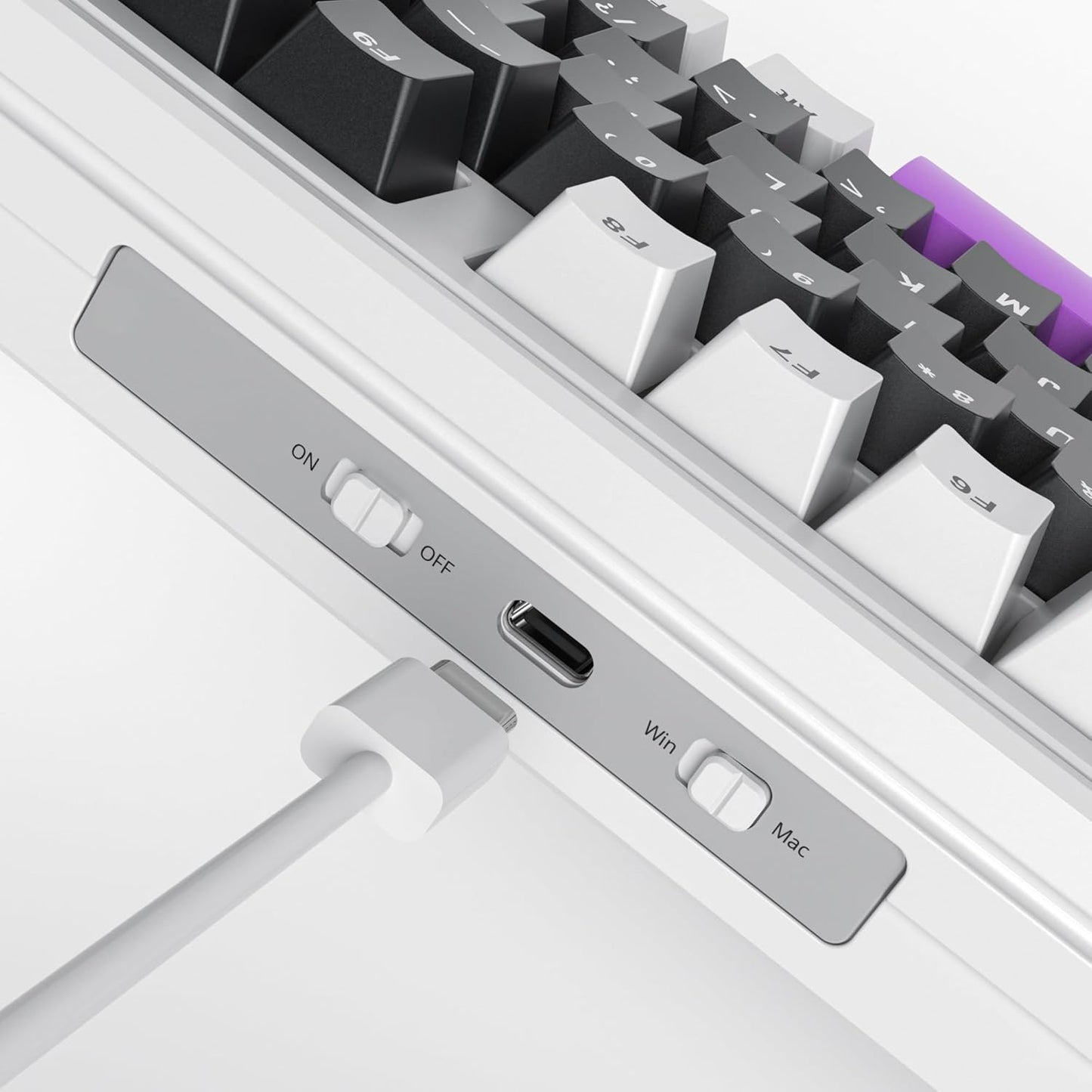 75% TKL Wired Mechanical Keyboard,RGB Backlit Gasket Mount 82 Key Hot Swappable Custom Linear Red Switch Gaming Keyboard with Volume Knob & PBT Keycaps (82 White Earth)