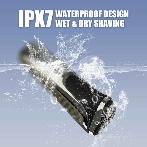 Snapbuy Electric Razor for Men, Snapbuy Electric Razor Pro, Ipx7 Waterproof Cordless Shaver with 90-Min Runtime, 4D Floating Head Rotary Shaver, Fast Charging (Black)