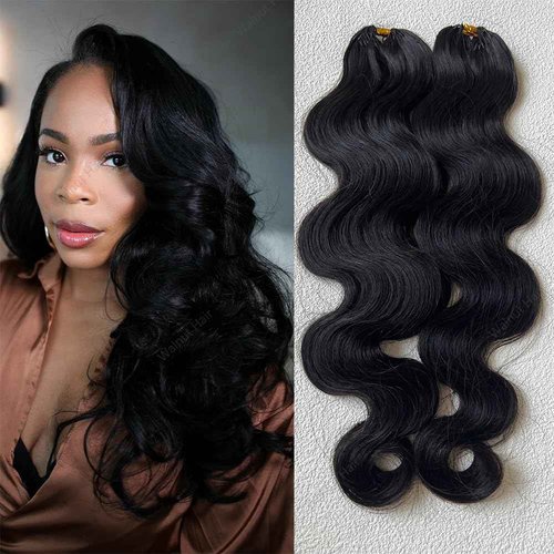Body Wave Pre Separated Crochet Human Hair Braids Extensions Body Wave Brazilian Virgin Hair for Boho Braiding Knotless Feather Hair Extensions For Black Women Natural Color 16inch 120g