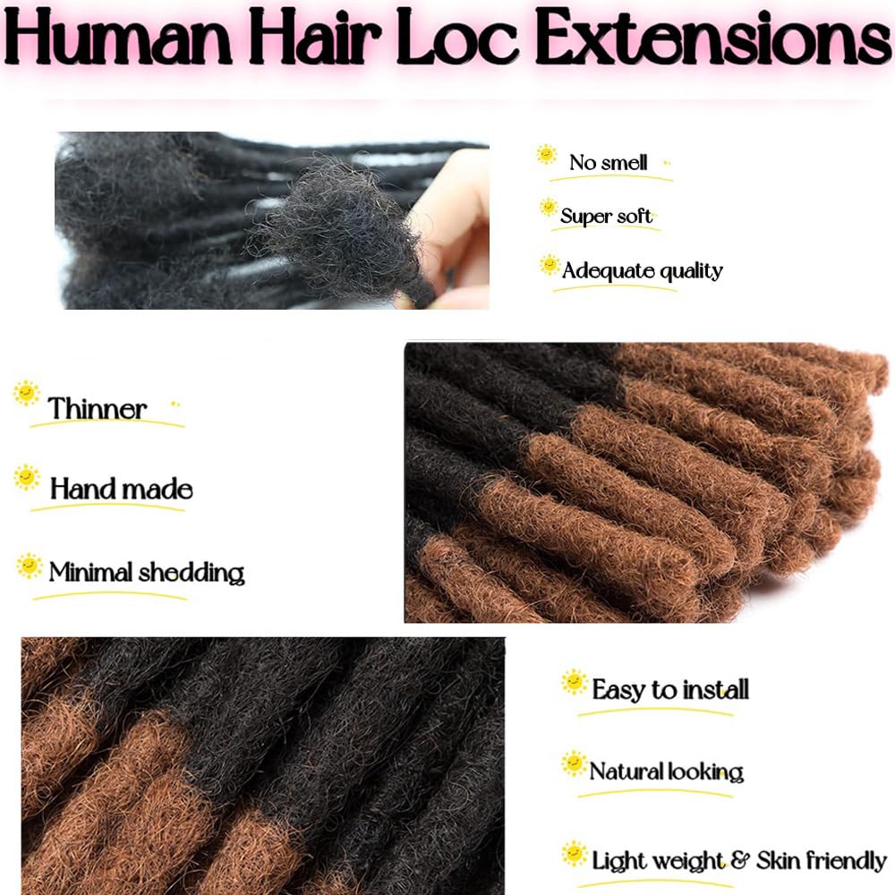 0.6 cm Thickness 14 Inch #T1B/30 30 Strands 100% Real Human Hair Dreadlock Extensions for Men and Women. Handmade for Full Head, Can Be Dyed and Bleached. Dreadlocks Bulk Permanent Locs