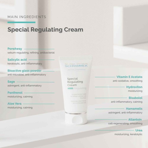 Schrammek Special Regulating Cream (1.7 fl oz) - For Oily & Mixed Skin - Aloe Vera & Vitamin E - Face Moisturizer & Face Cream - Skin Care - Dr