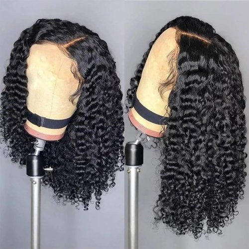 olimaruly Bob Wig Human Hair Wear and Go Glueless Bob Wigs Human Hair Pre Plucked Pre Cut Curly Bob Human Hair Wigs 4x4 HD Lace Closure Wigs for Black Women 16 Inch