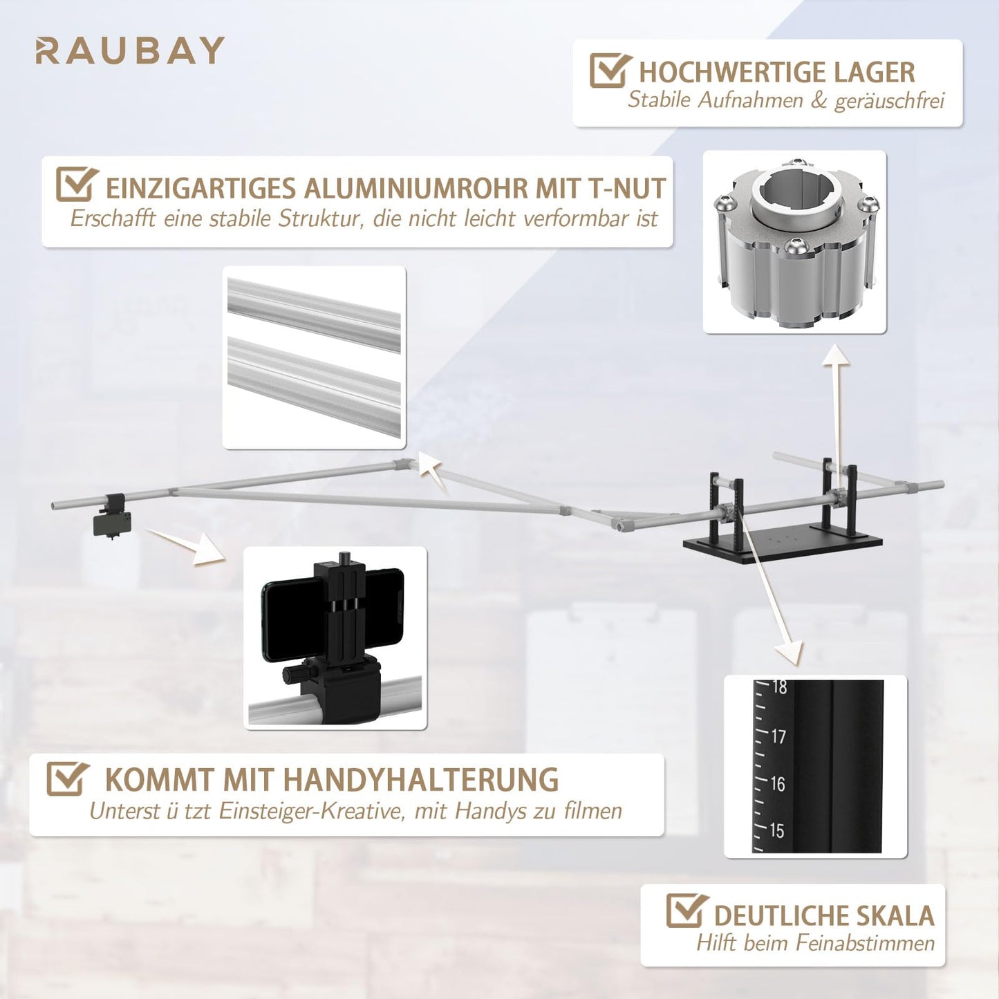 【Not Include Main Part】RAUBAY 360 Degree Spinner (Lite Version) - Extension Kit, Innovative Flip Shooting Kit For Object And Portrait Shooting, Commercial Video, Content Creation And Transition Shots