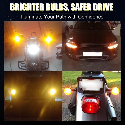 iBrightstar 7443 LED Bulb Amber, 7440 LED Turn Signal Bulbs Super Bright for Blinker Lights and Turn Signal Lights, 2 Pack