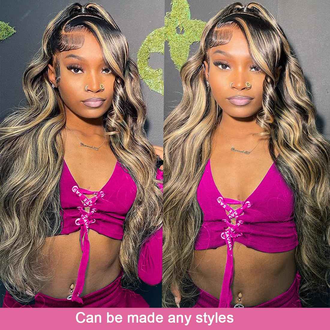 30 Inch 1B/27 13x6 Balayage Highlight Ombre Body Wave Lace Front Wigs Human Hair 200 Density Honey Blonde Colored Lace Frontal Glueless Wigs Human Hair Pre Plucked for Women with Baby Hair