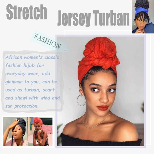 ZRQ 12 Pieces Head Wraps for Women Stretch Jersey Turban Fashion Headband Hair Wrap Head Scarf Soft Breathable Long Scarf Lightweight and Comfortable Tie 12 Colors