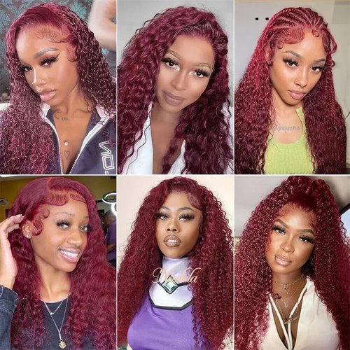 Condescension Human Hair Bundles Burgundy 99J Jerry Curly 16 18 20 Inch Bundles Human Hair 100% Unprocessed Burgundy Soft Sewn In Hair with Double Weft for Black Women