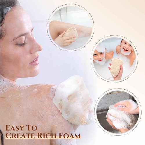 Rtteri 240 Pcs Soap Exfoliating Bag, Natural Sisal Soap Pouch Saver Body Shower Bar Mesh Body Net with Drawstring for Foaming and Drying