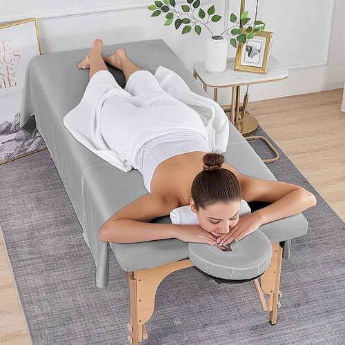 Massage Table Sheets 4 Sets, 3 Piece Reusable Set - Includes Massage Table Cover, Fitted Sheet and Face Rest Cover,Esthetician Supplies for SPA, Beauty & Tattoo Professionals (Dark Grey, Set of 4)