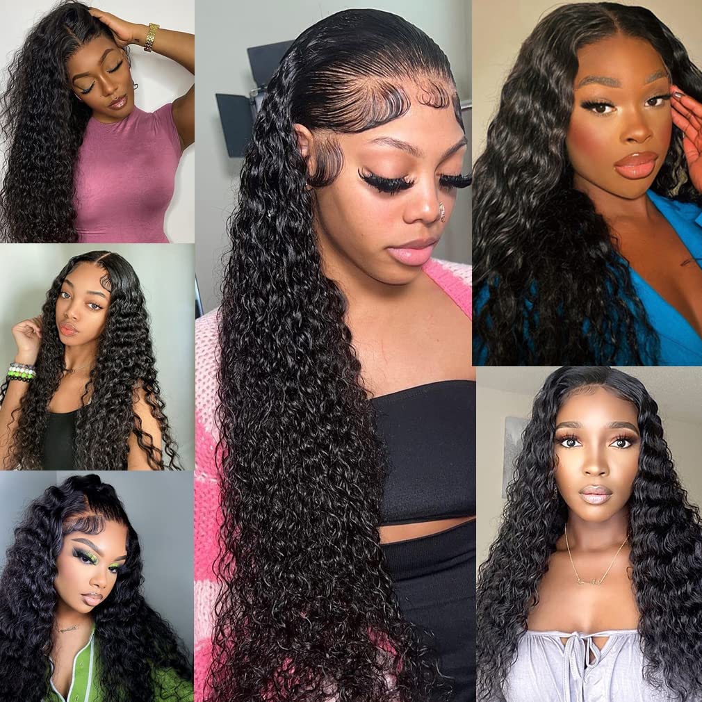 Giginger Bundles Human Hair 20 22 24 Inch Water Wave Brazilian Virgin Curly Human Hair Bundles Unprocessed Quick Weave Soft Sewn In Hair Extensions for Black Women