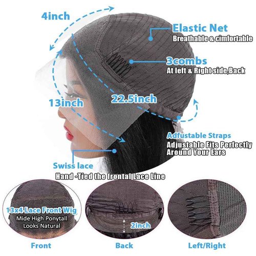 Abhayy 30 Inch Body Wave Lace Front Wigs Human Hair 13x4 HD Transparent Lace Frontal Wigs Human Hair for Women 250% Density Glueless Wigs Pre Plucked with Baby Hair