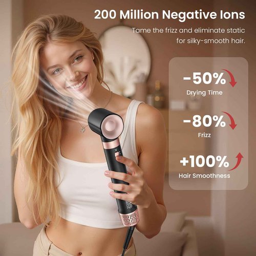 Dual Voltage 3 in 1 Hot Hair Styler – High-Speed Hair Dryer with Air Wrap for Women with Extra Long Barrel Air Styler, European Hair Tools Styling, Fast Drying and Quick Styling, Travel Case