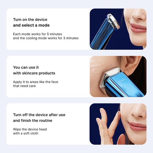 PEARLCARE Facial Massager, Anti Aging Face and Neck Massage Tool for Skin Care (Blue)